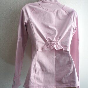 Zella ruffle back accent Performance Jacket Pink size XS